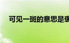 可见一斑的意思是褒义 可见一斑的意思 