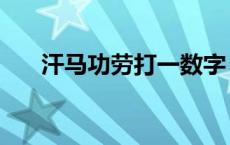 汗马功劳打一数字 汗马功劳打一动物 