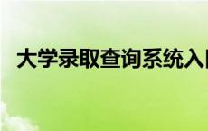 大学录取查询系统入口 大学录取查询系统 