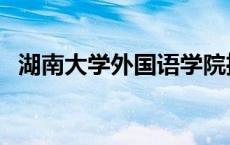 湖南大学外国语学院推免 湖南大学外国语 