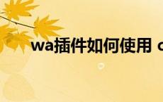 wa插件如何使用 ccwow怎么用插件 