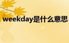 weekday是什么意思 weekend是什么意思 