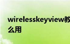 wirelesskeyview教程 wirelesskeyview怎么用 