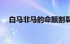 白马非马的命题割裂了 白马非马的错误 