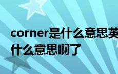 corner是什么意思英语翻译成中文 corner是什么意思啊了 