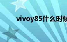 vivoy85什么时候上市的 vivoy85 