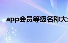 app会员等级名称大全 app会员等级名称 