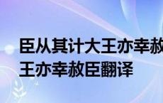 臣从其计大王亦幸赦臣古今异义 臣从其计大王亦幸赦臣翻译 