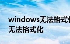 windows无法格式化磁盘怎么办 windows无法格式化 