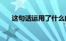 这句话运用了什么的修辞手法 这句话 