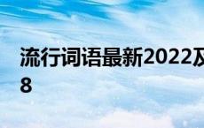 流行词语最新2022及意思 流行词语最新2018 