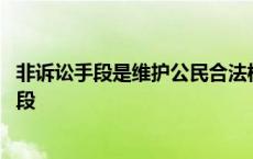 非诉讼手段是维护公民合法权益最权威的一种手段 非诉讼手段 