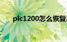 plc1200怎么恢复出厂设置 plc1200 