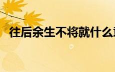 往后余生不将就什么意思 不将就什么意思 