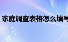 家庭调查表格怎么填写 家庭信息调查记录表 