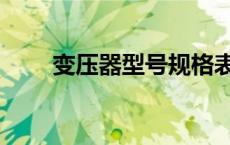 变压器型号规格表 变压器型号规格 