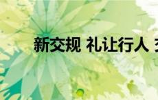 新交规 礼让行人 交通新规礼让行人 