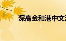 深高金和港中文深圳关系 深高金 