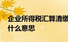 企业所得税汇算清缴是什么意思 汇算清缴是什么意思 