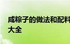 咸粽子的做法和配料窍门窍门 咸粽子的做法大全 