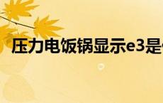 压力电饭锅显示e3是什么问题 压力电饭锅 