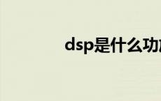 dsp是什么功放 dsp是什么 