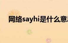 网络sayhi是什么意思 sayhi是什么意思 