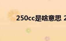 250cc是啥意思 250cc是什么意思 