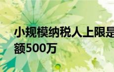 小规模纳税人上限是500万 小规模纳税人限额500万 