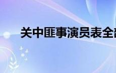 关中匪事演员表全部 关中匪事演员表 