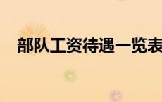 部队工资待遇一览表2023最新 部队工资 