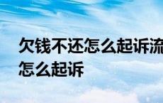 欠钱不还怎么起诉流程没身份证号 欠钱不还怎么起诉 