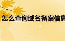 怎么查询域名备案信息 如何查询域名备案号 