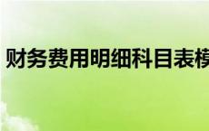 财务费用明细科目表模板 财务费用明细科目 