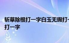 斩草除根打一字白玉无瑕打一字生军事论文打一字 斩草除根打一字 