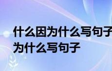 什么因为什么写句子一年级下册语文 什么因为什么写句子 