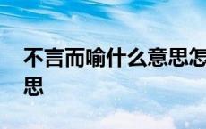 不言而喻什么意思怎么解释 不言而喻什么意思 