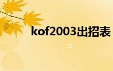 kof2003出招表 kof2003金手指 