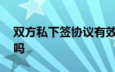 双方私下签协议有效吗 私人协议有法律效力吗 