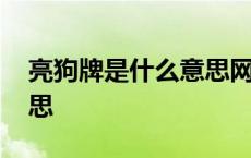 亮狗牌是什么意思网络用语 亮狗牌是什么意思 