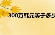 300万韩元等于多少人民币 300万韩元 