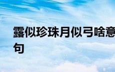 露似珍珠月似弓啥意思 露似珍珠月似弓上一句 