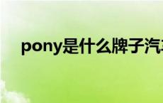 pony是什么牌子汽车 pony是什么牌子 