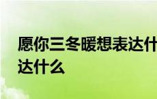 愿你三冬暖想表达什么心情 愿你三冬暖想表达什么 