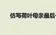 仿写荷叶母亲最后一段 仿写荷叶母亲 