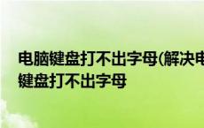 电脑键盘打不出字母(解决电脑键盘打不出字的5大招) 电脑键盘打不出字母 