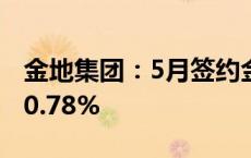 金地集团：5月签约金额65.1亿元 同比下降50.78%