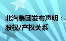 北汽集团发布声明：与北京汽车制造厂无任何股权/产权关系