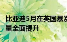 比亚迪5月在英国暴涨近2700%！中国汽车销量全面提升