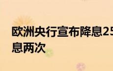 欧洲央行宣布降息25个基点 年底前有望再降息两次